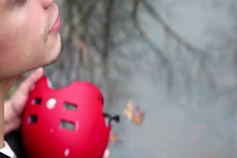 Teacher Jake Bass in latex ass pounding outdoors