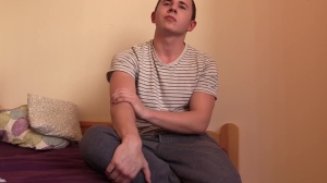 lad with a fit shaved body and too taut pooper