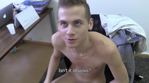 Blond amateur lad with a amazing smile