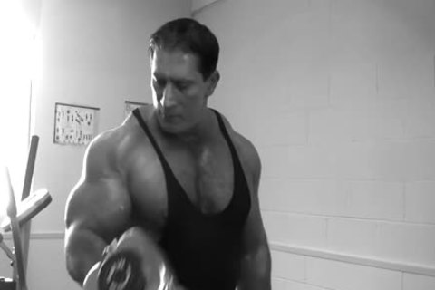 George Shows Off His Muscles