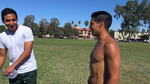 Str8 Chaser - Paul Wagner and Brandon Garza face fuck outdoors