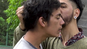 LatinLeche: Passionate kissing each other at the beach