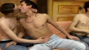 concupiscent homo guy Enjoys Getting nailed Hard By Two gigantic Poles