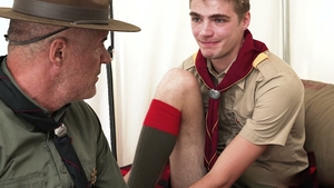 Arousing Nipple Rubbing with Scoutmaster Stone